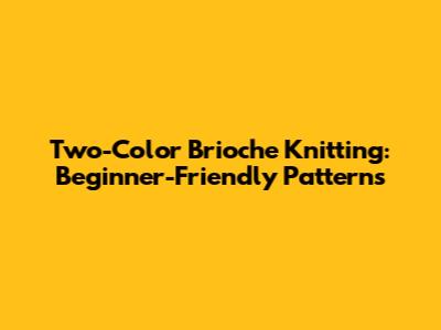 Two-Color Brioche Knitting: Beginner-Friendly Patterns