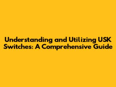 Understanding and Utilizing USK Switches: A Comprehensive Guide