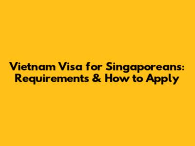 Vietnam Visa for Singaporeans: Requirements & How to Apply