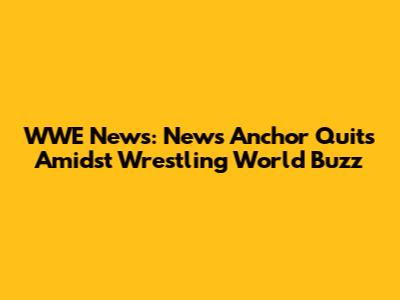 WWE News: News Anchor Quits Amidst Wrestling World Buzz