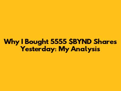 Why I Bought 5555 $BYND Shares Yesterday: My Analysis