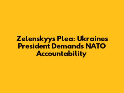 Zelenskyy's Plea: Ukraine's President Demands NATO Accountability
