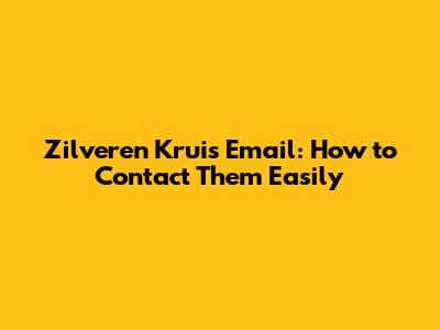 Zilveren Kruis Email: How to Contact Them Easily