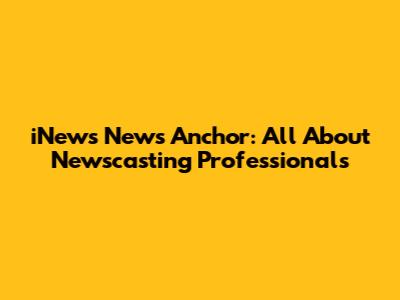 iNews News Anchor: All About Newscasting Professionals